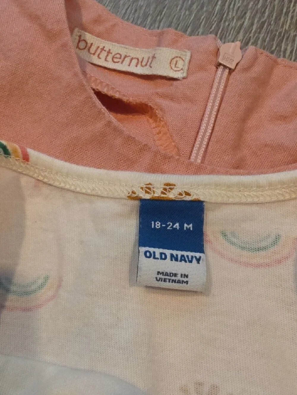 Old Navy Pink & Cream Rainbow Print Dress And Dusty Rose Dress